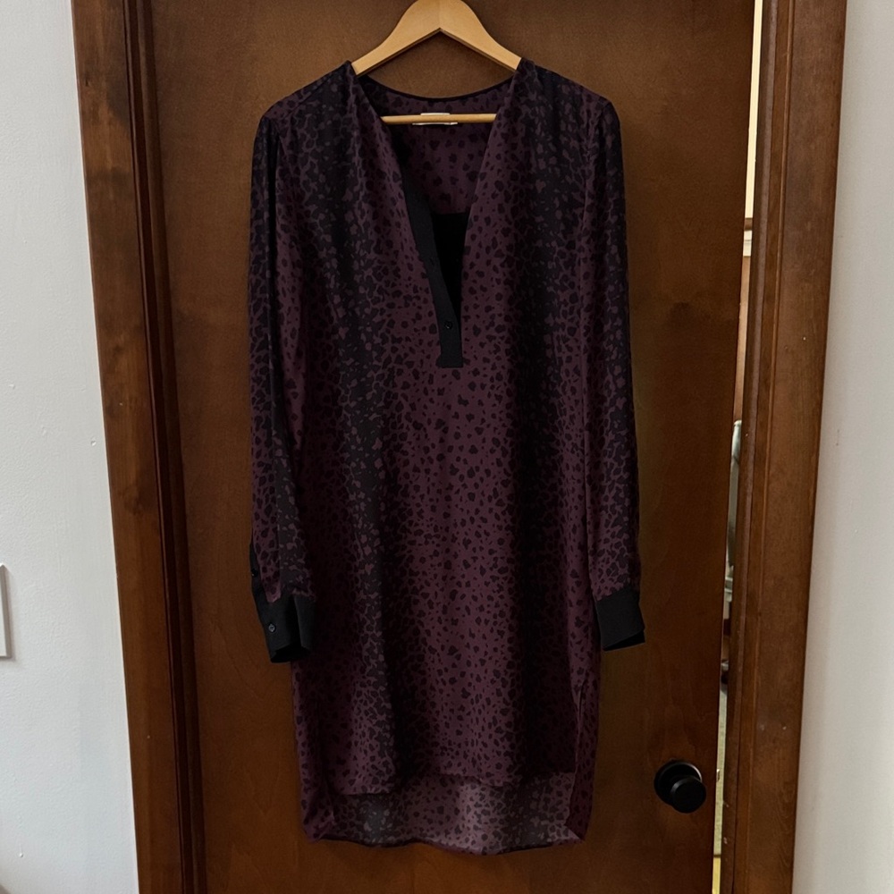 Vince Maroon Animal Print Tunic